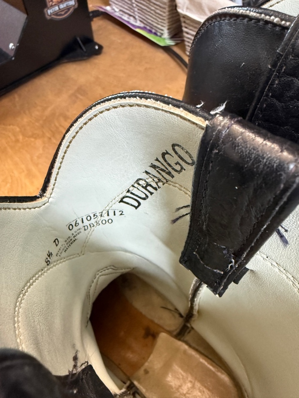 Durango DB800 Black Leather Western Boots Men’s 8.5 D Cowboy Pull-On - Picture 2 of 8